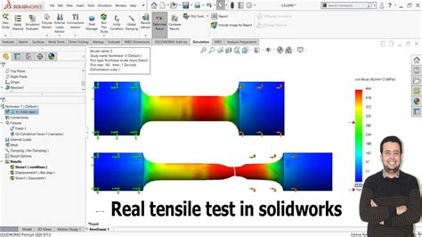 solidworks non linear tensile test